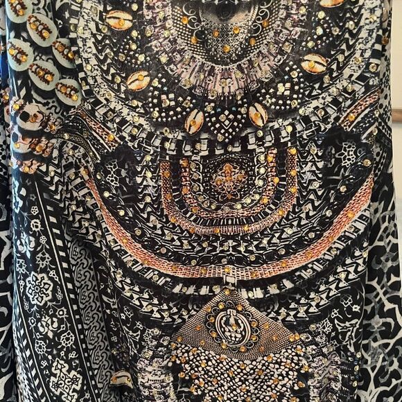 TRUE COLOURS by La Moda 
Stunning Gold & Blue Embellished Maxi Sundress💫 - Picture 13 of 15